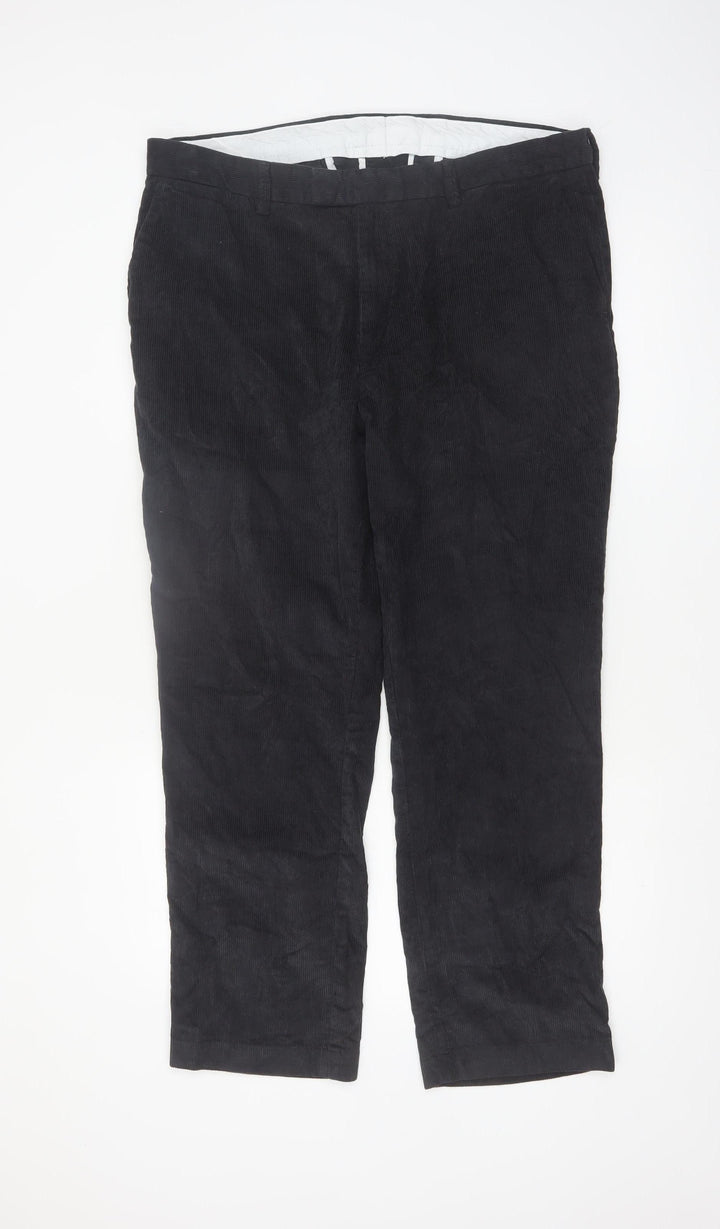 James Pringle Men's Black Corduroy Trousers 38W 29L Classic Fit