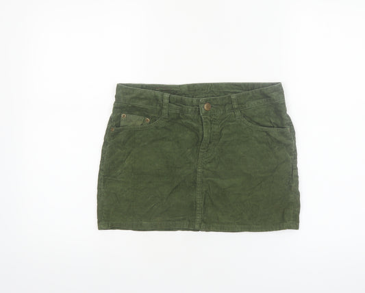 H&M L.O.G.G Women’s Green Corduroy Short Skirt Size 10