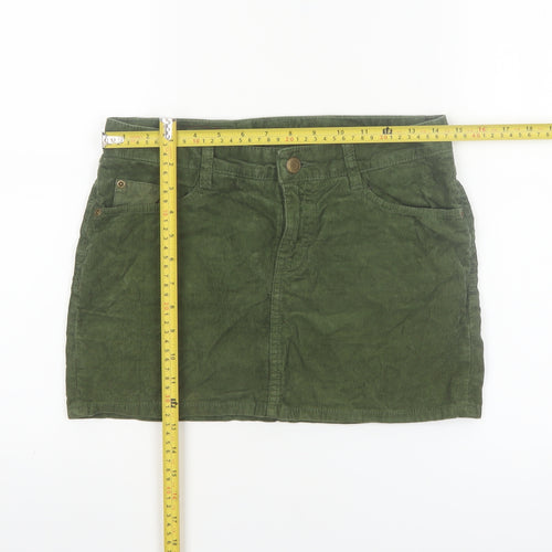 H&M L.O.G.G Women’s Green Corduroy Short Skirt Size 10