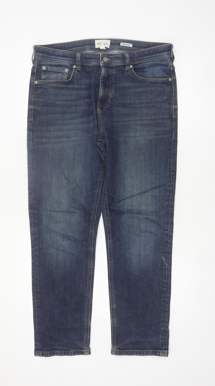River Island Men’s Blue Straight Leg Denim Jeans 34/30