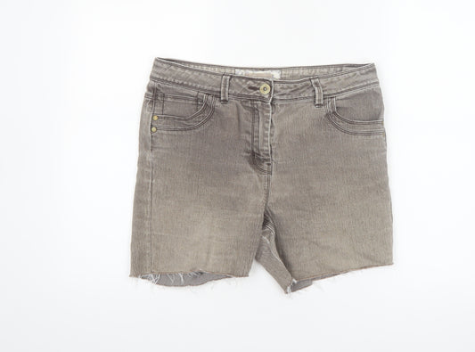 Soon Women’s Grey Cut-Off Denim Shorts Size 14 Stretch Casual