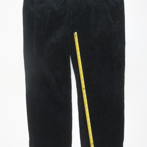 Marks and Spencer Men's Black Corduroy Regular Fit Trousers 42W 31L