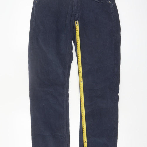 Ed Hardy Men's Blue Corduroy Straight Trousers Size 30x32