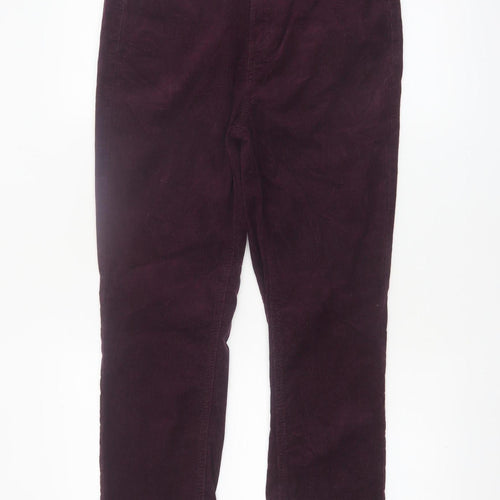 Marks and Spencer Women Purple Corduroy Chino Trousers Size 12 Regular