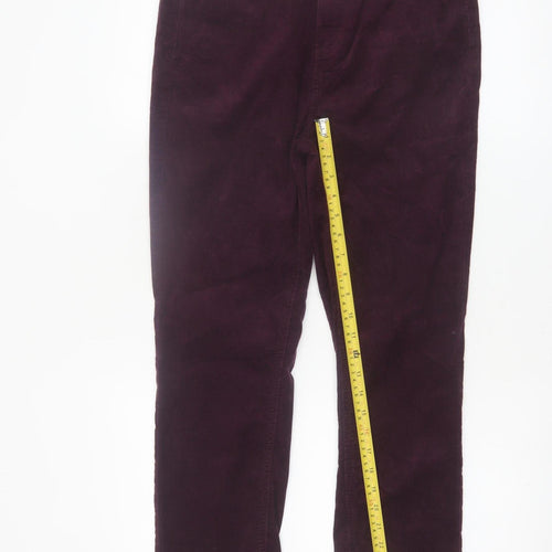 Marks and Spencer Women Purple Corduroy Chino Trousers Size 12 Regular