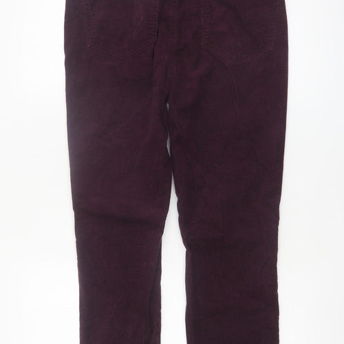 Marks and Spencer Women Purple Corduroy Chino Trousers Size 12 Regular
