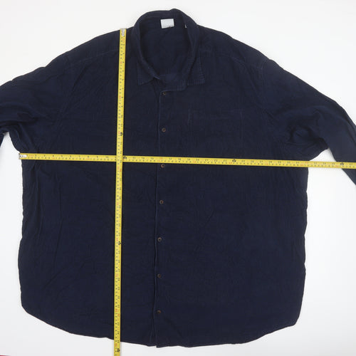 Jack & Jones Men's Blue 5XL Relaxed Fit Corduroy Button-Up Shirt