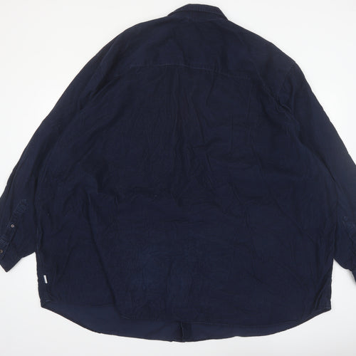 Jack & Jones Men's Blue 5XL Relaxed Fit Corduroy Button-Up Shirt