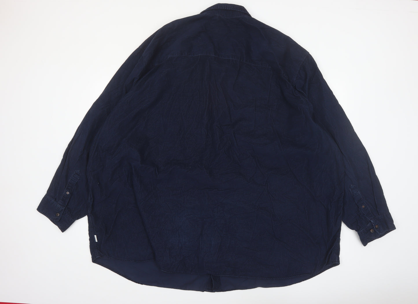 Jack & Jones Men's Blue 5XL Relaxed Fit Corduroy Button-Up Shirt