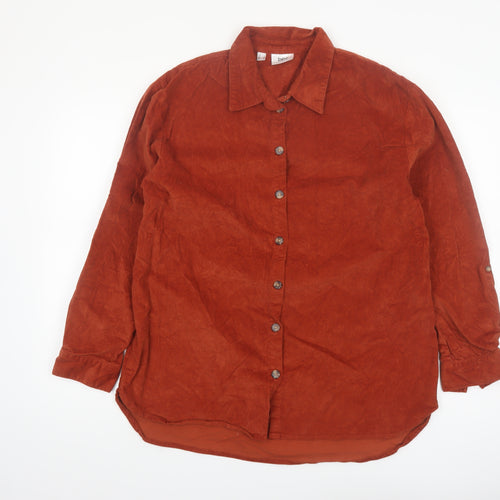 bonprix collection Women's Brown Corduroy Button-Up Shirt Size 16