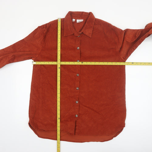 bonprix collection Women's Brown Corduroy Button-Up Shirt Size 16