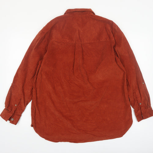 bonprix collection Women's Brown Corduroy Button-Up Shirt Size 16