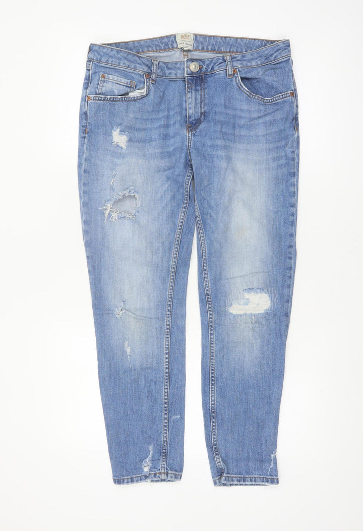 River Island Women’s Blue Distressed Skinny Jeans Size 12