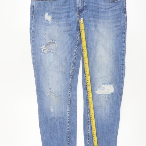 River Island Women’s Blue Distressed Skinny Jeans Size 12