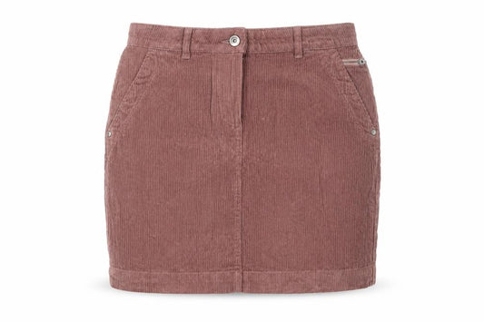 Front view of Next Women’s Brown Corduroy Short Skirt, size UK 8, Casual Cotton