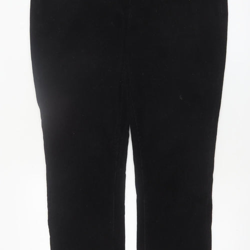 M&Co Women Black Corduroy Stretch Straight Trousers Size 16