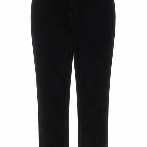 M&Co Women Black Corduroy Stretch Straight Trousers Size 16