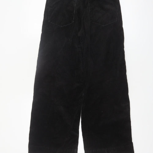 Marks and Spencer Womens Black Corduroy Wide Leg Trousers Size 6