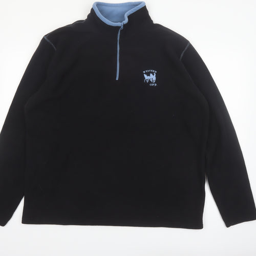 Atlas For Men Black Fleece Quarter Zip Pullover Sweatshirt Size L