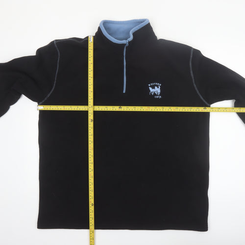 Atlas For Men Black Fleece Quarter Zip Pullover Sweatshirt Size L
