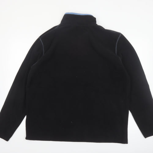 Atlas For Men Black Fleece Quarter Zip Pullover Sweatshirt Size L