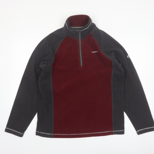 Craghoppers Men’s Red Black Fleece 1/4 Zip Pullover Sweatshirt L
