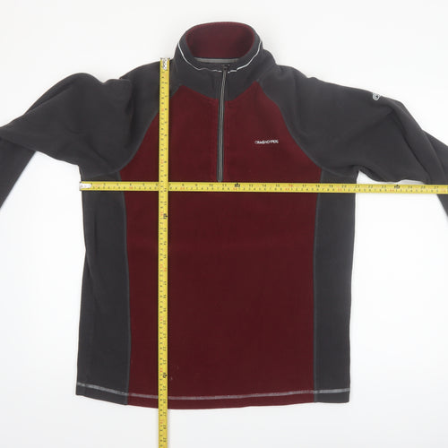 Craghoppers Men’s Red Black Fleece 1/4 Zip Pullover Sweatshirt L