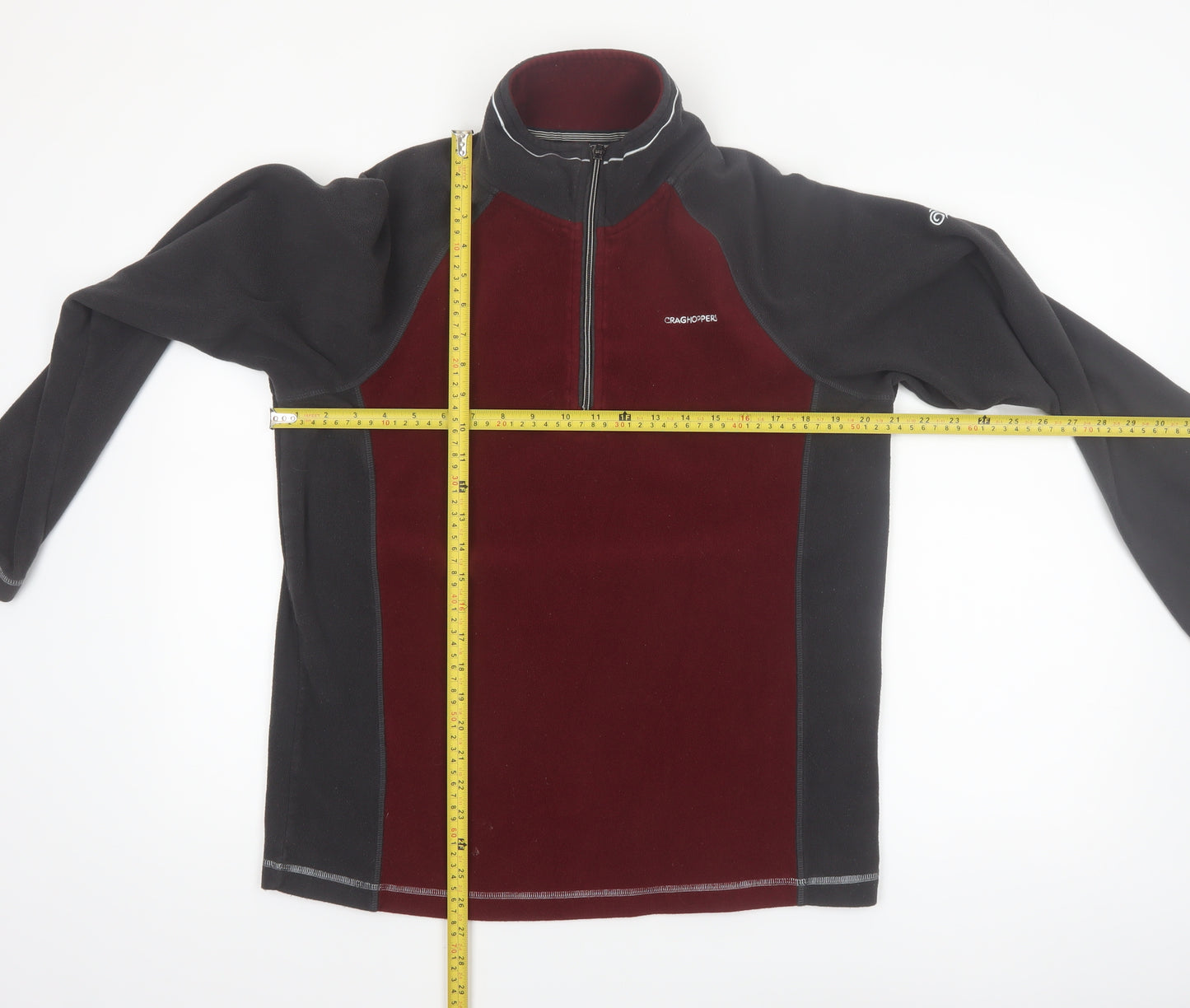 Craghoppers Men’s Red Black Fleece 1/4 Zip Pullover Sweatshirt L