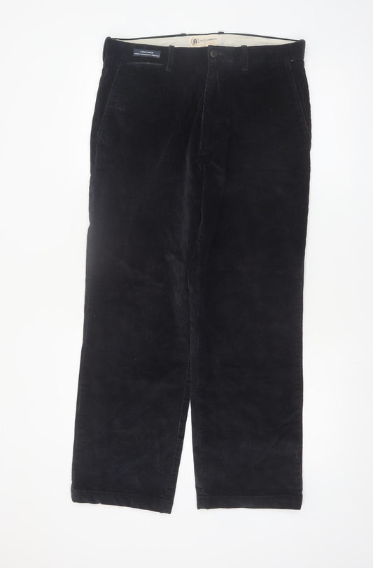 Marks and Spencer Blue Harbour Men's Black Corduroy Trousers 32W 29L