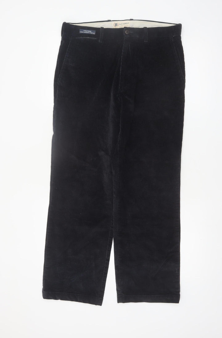 Marks and Spencer Blue Harbour Men's Black Corduroy Trousers 32W 29L