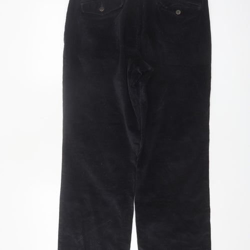 Marks and Spencer Blue Harbour Men's Black Corduroy Trousers 32W 29L
