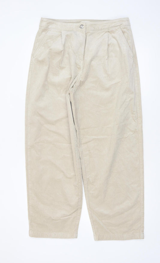 Marks and Spencer Per Una Women’s Beige Corduroy Chino Trousers Size 14 Regular