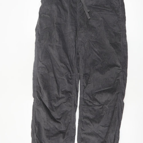 Hollister Women’s Grey Corduroy Jogger Trousers Size S Adjustable Waist