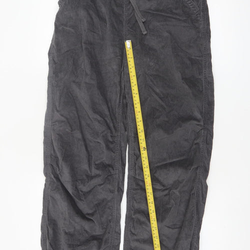 Hollister Women’s Grey Corduroy Jogger Trousers Size S Adjustable Waist