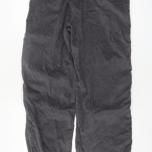 Hollister Women’s Grey Corduroy Jogger Trousers Size S Adjustable Waist