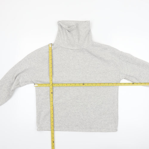 Jacqueline de Yong Women's Grey High Neck Pullover Sweatshirt Size M