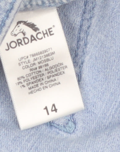 Jordache Women's Blue Floral Cropped Skinny Jeans Size 14