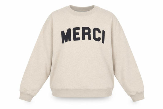Front view of Tu women’s beige merci cotton blend pullover sweatshirt m