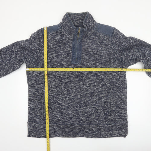 Fat Face Men's Blue XL 1/4 Zip Henley Sweatshirt