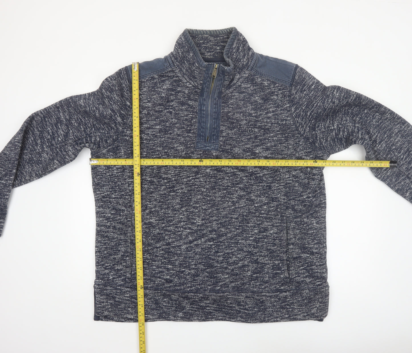 Fat Face Men's Blue XL 1/4 Zip Henley Sweatshirt