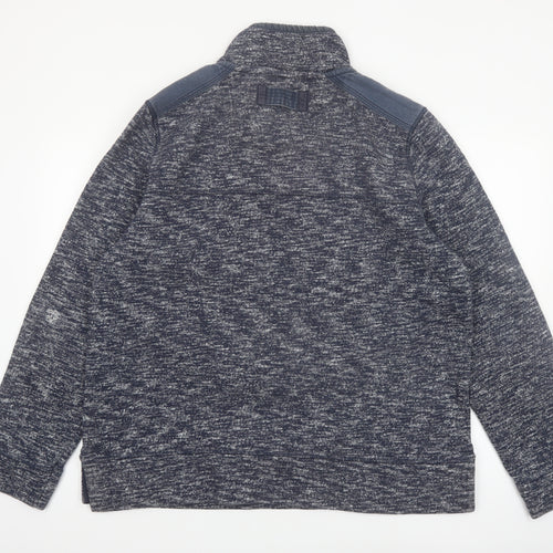 Fat Face Men's Blue XL 1/4 Zip Henley Sweatshirt
