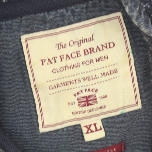 Fat Face Men's Blue XL 1/4 Zip Henley Sweatshirt