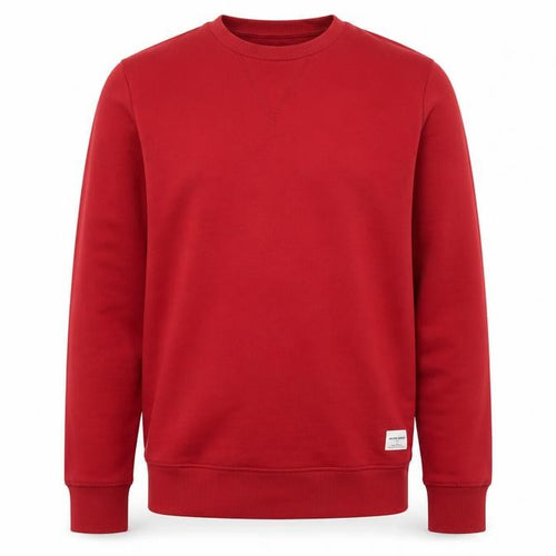 Jack & Jones Men's Red Crew Neck Pullover Sweatshirt M Regular Fit