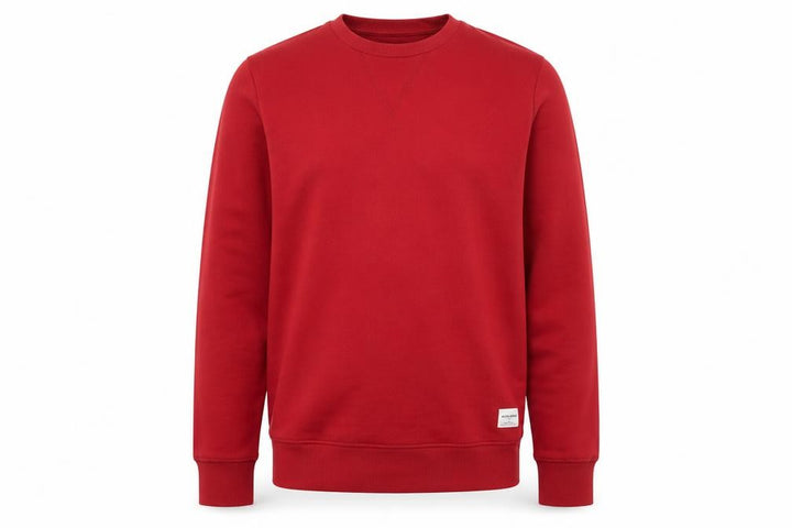 Jack & Jones Men's Red Crew Neck Pullover Sweatshirt M Regular Fit