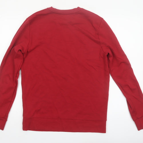 Jack & Jones Men's Red Crew Neck Pullover Sweatshirt M Regular Fit