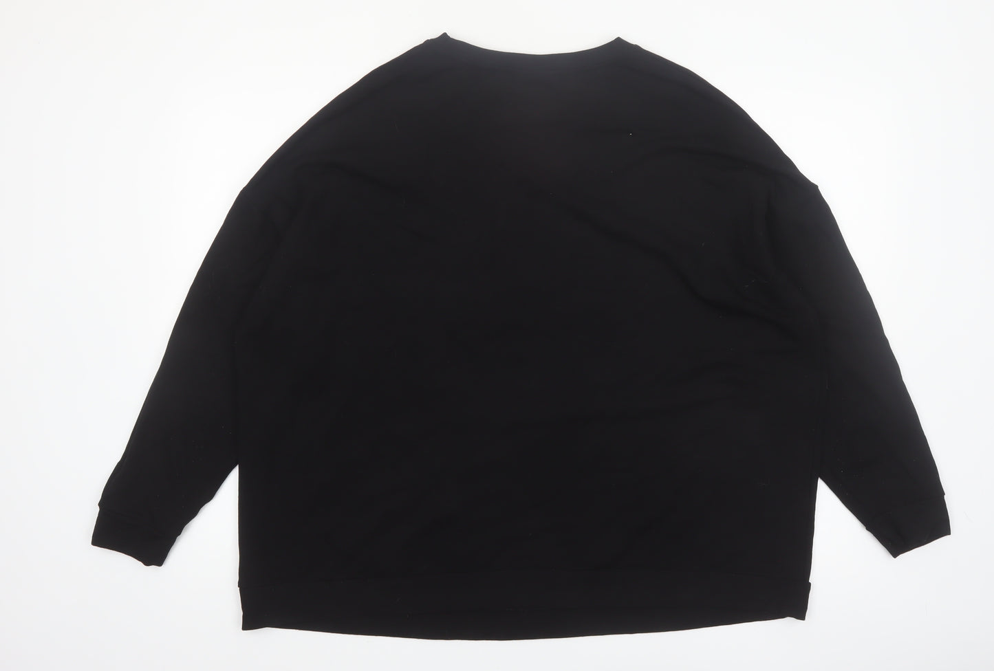 Live For The Weekend Women's Black Sequin Star Long Sleeve T-Shirt Size 20