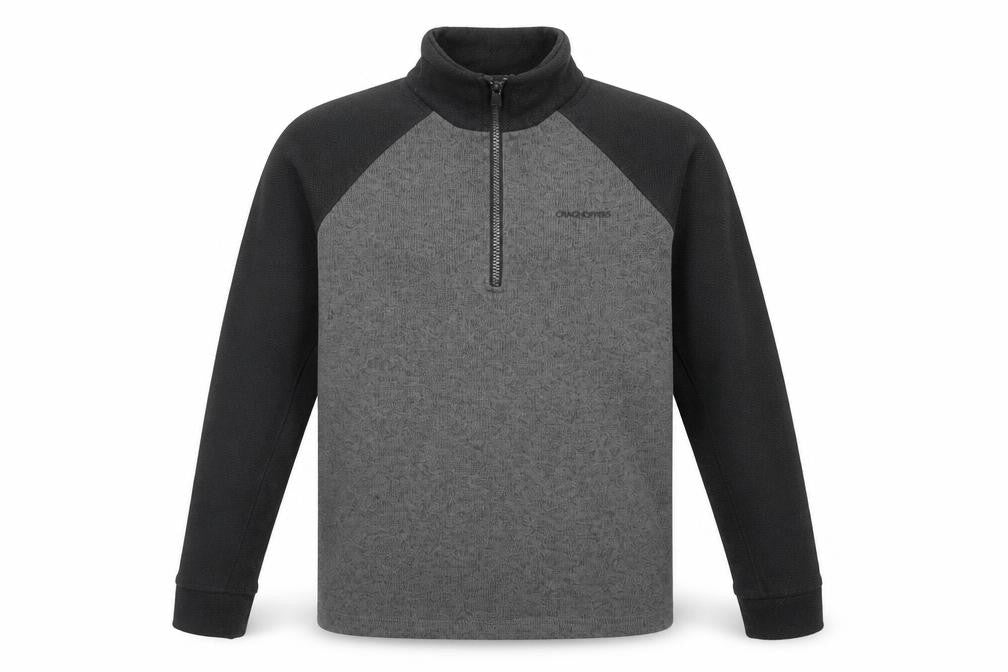 Front view of Craghoppers Men's Grey 1/2 Zip Fleece Sweatshirt, size S