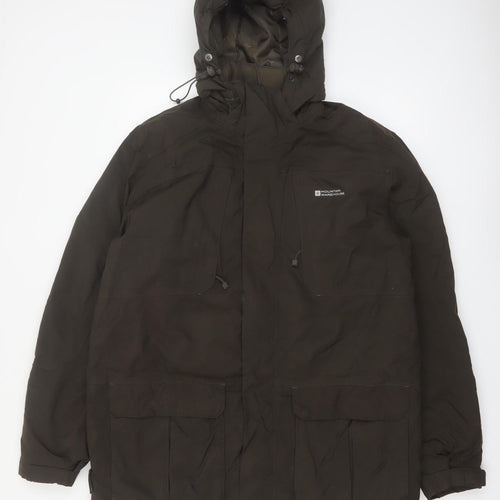 Mountain Warehouse Men's Brown L Parka Waterproof Hooded Jacket
