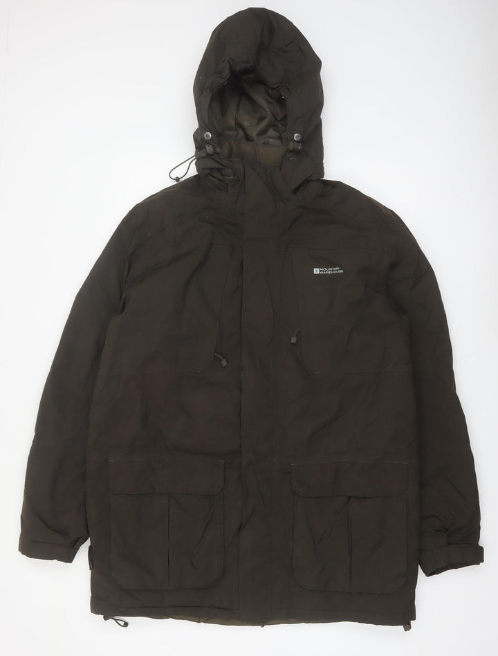Mountain Warehouse Men's Brown L Parka Waterproof Hooded Jacket