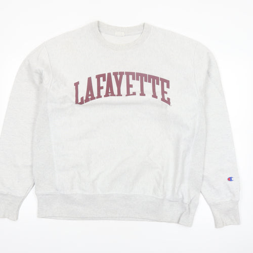 Champion Men's Grey Lafayette Reverse Weave Pullover Sweatshirt Large